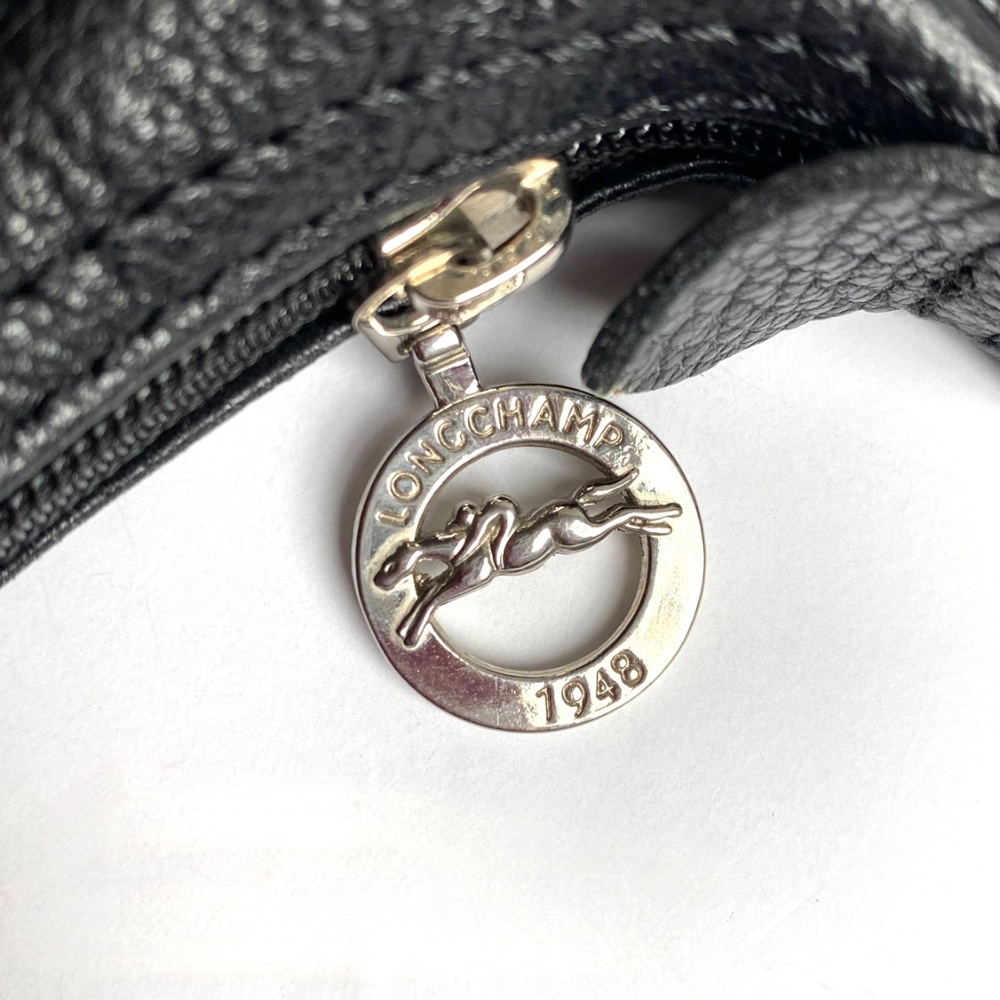 *RARE* Vintage Leather Longchamp Jackie-O Hobo, Purse, Shoulder Bag in Black - Picture 3 of 3